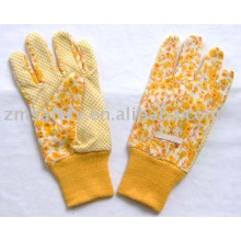 Yellow pvc dots Garden glove